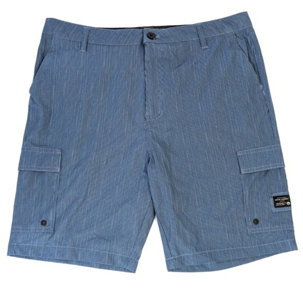Ocean Current Mens Blue Striped Hybrid Cargo Shorts Size 34 Quick Dry Stretch